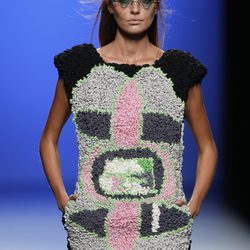 Vestido con estampados africanos de Martin Lamothe en Cibeles