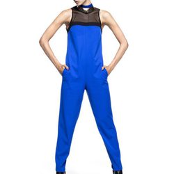 Mono azul eléctrico con transparencias para primavera/verano 2014 de Sisley