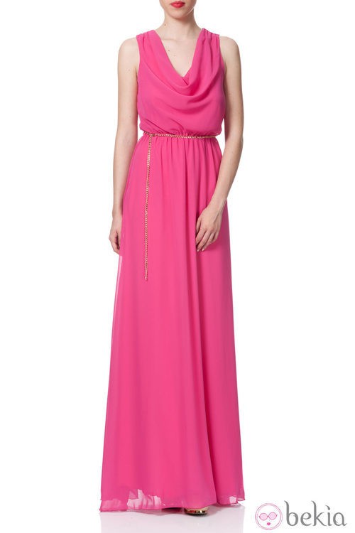 Vestido griego en fresa de la Colección Crucero 2014 de Poète