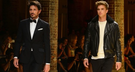 Andrés Velencoso desfilando para Mango 080 Barcelona Fashion otoño/invierno 2014