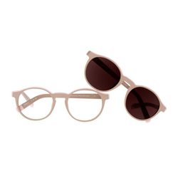 Gafas con montura beige y lente marrón de Transitions y Etnia Barcelona