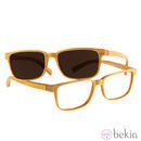 Gafas con montura amarilla y lente negra de Transitions y Etnia Barcelona