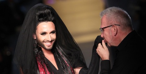Conchita Wurst y Jean Paul Gaultier en la Semana de la Alta Costura de París 