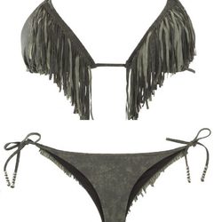 Bikini brasileño con flecos verde militar de OniricSwimwear para verano 2014