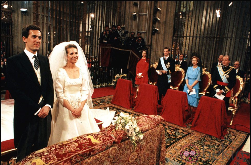 Jaime de Marichalar y la Infanta Elena en el día de su boda