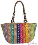 Bolso de rafia multicolor de Loeds para verano 2014