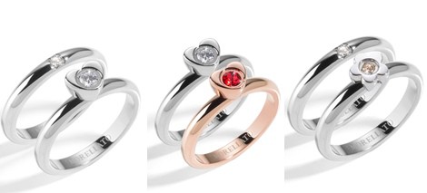Anillos de acero con flor y mariposa de la colección 'Love Rings' de Morellato