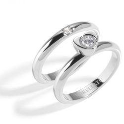 Anillos de acero con mariposa y corazón de la colección 'Love Rings' de Morellato
