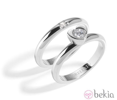 Anillos de acero con mariposa y corazón de la colección 'Love Rings' de Morellato