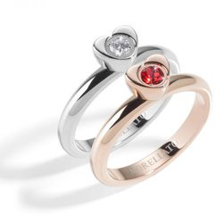 Anillos de oro rosa y acero con corazón de la colección 'Love Rings' de Morellato