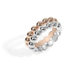 Anillos combinables de oro rosa y acero de la colección 'Bagliori' de Morellato