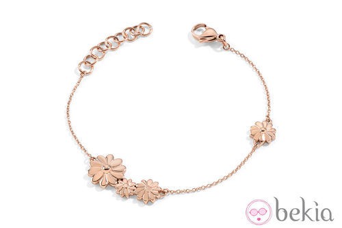 Pulsera en oro rosa con flores de la colección 'Icone More' de Morellato