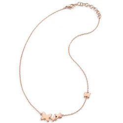 Collar en acero rosa con mariposas de la colección 'Icone More' de Morellato
