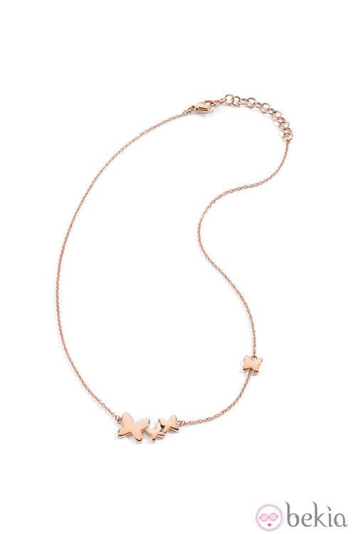 Collar en acero rosa con mariposas de la colección 'Icone More' de Morellato