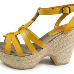 Sandalia amarilla de esparto de Lois para verano 2014