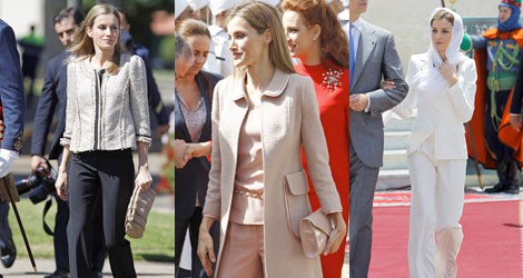 El traje de pantalón y chaqueta, imprescindible para la Reina
