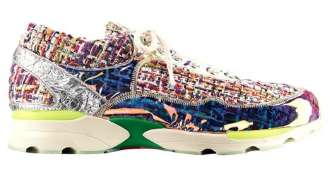 Sneakers diseñadas por Karl Lagerfeld de tweed multicolor