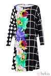 Vestido de cuadros, flores y lunares de la colección otoño/invierno 2014 de Desigual