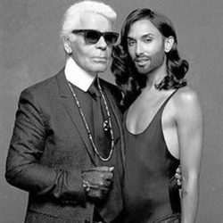 Conchita Wurst y Karl Lagerfeld