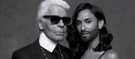 Conchita Wurst y Karl Lagerfeld