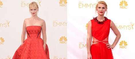 January Jones y Claire Danes, de rojo en los Premios Emmy 2014