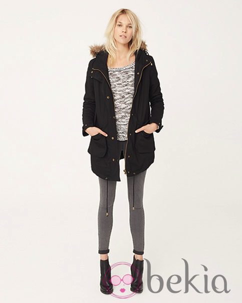Parka negra de la colección otoño/invierno 2014/2015 de Suiteblanco