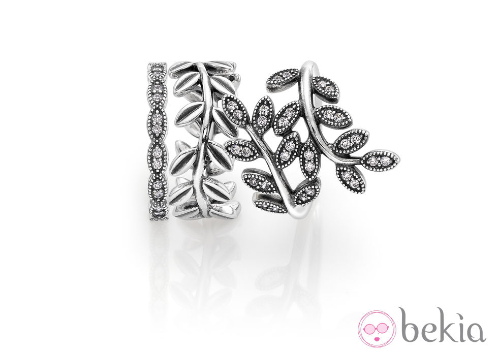 Anillos de plata y circonitas cúbicas de la colección 'Hojas de Otoño' para otoño 2014 de Pandora