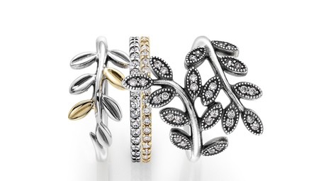 Anillos de plata y oro de la colección 'Hojas de Otoño' para otoño 2014 de Pandora