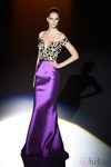Vestido con falda malva y cuerpo de flores Hannibal Laguna en Madrid Fashion Week primavera/verano 2015