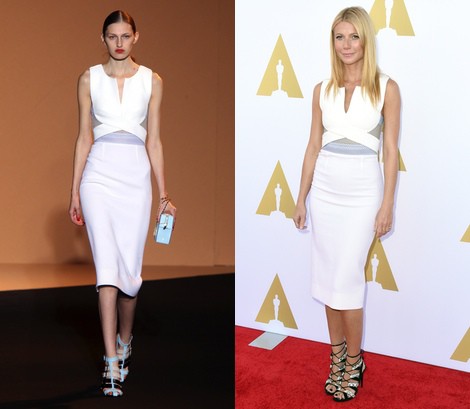 Gwyneth Paltrow en la exposición Hollywood Costume vestida de Roland Mouret