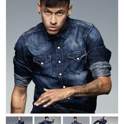 Neymar posa con un conjunto denim de Replay