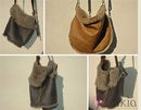Bolso gris y camel de piel de cordero de Inuit para otoño/invierno 2014