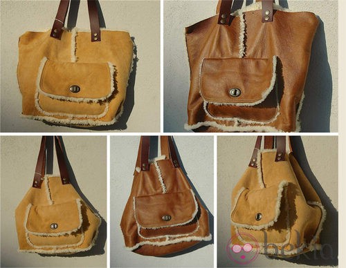 Bolsos mostaza y camel con hebillas de piel de cordero de Inuit para otoño/invierno 2014