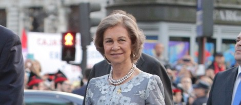 La Reina Sofía a su llegada a la entrega de los Premios Príncipe de Asturias 2014