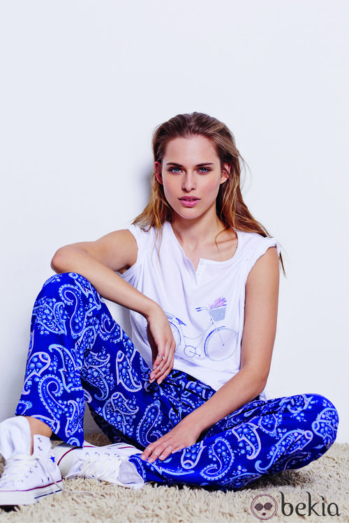 Pijama azul marino de la nueva colección otoño/invierno 2014 de Women'secret
