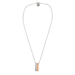 Collar de Letter&U con tres colgantes en plata y plata bañada en oro rosa