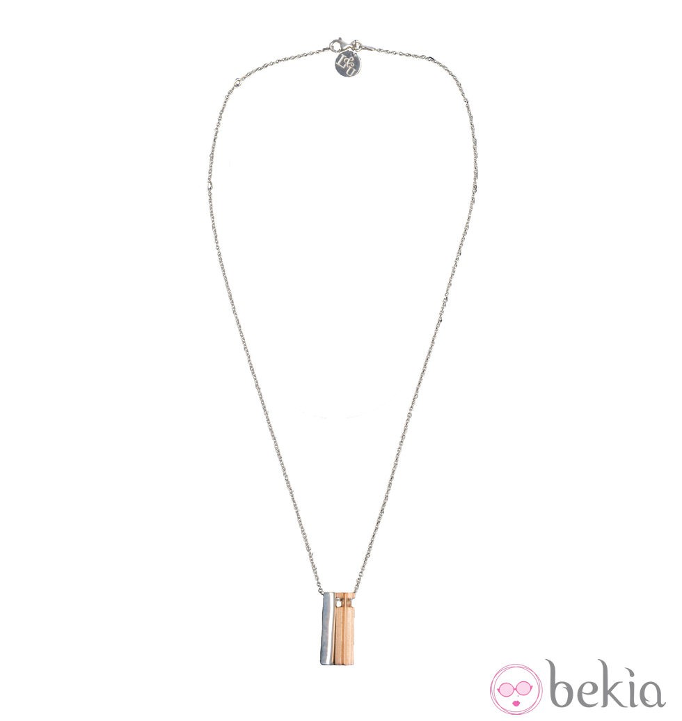 Collar de Letter&U con tres colgantes en plata y plata bañada en oro rosa