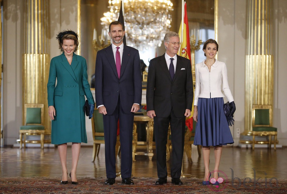 Los Reyes de Bélgica reciben a Don Felipe y Doña Letizia en Bruselas