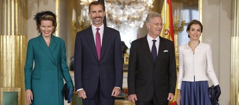 Los Reyes de Bélgica reciben a Don Felipe y Doña Letizia en Bruselas
