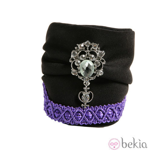 Pulsera morada y negra con abalorio de Namdalay