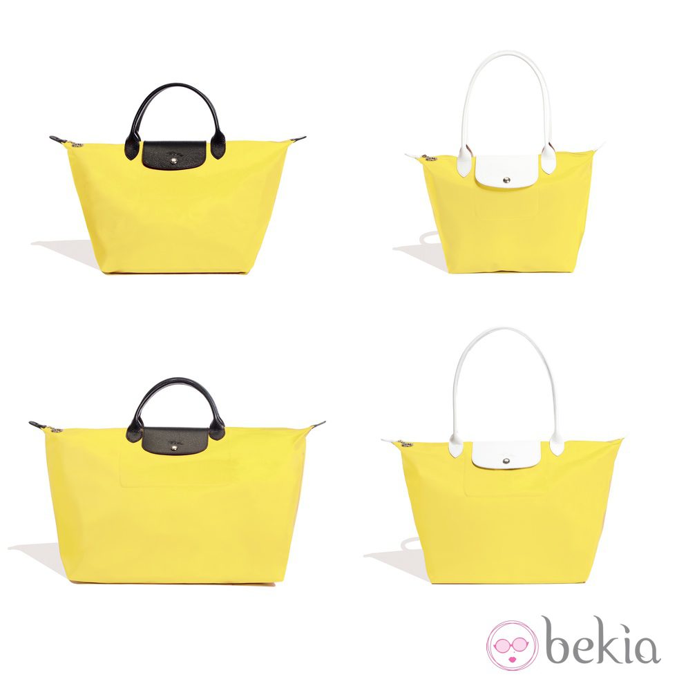 Bolso 'Le Plaige' en tono amarillo con distintos modelos de asas