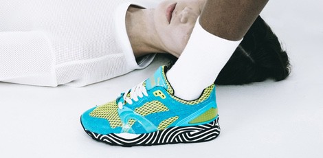 Zapatillas azul turquesa y lima de Puma en colaboración con Solange Knowles