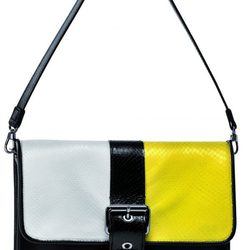 Bolso de Longchamp en negro, amarillo y blanco de la colección primavera 2015