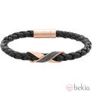 Pulsera de cuero con baño de oro rosa para hombre de la colección primavera/verano 2015 de Swarovski