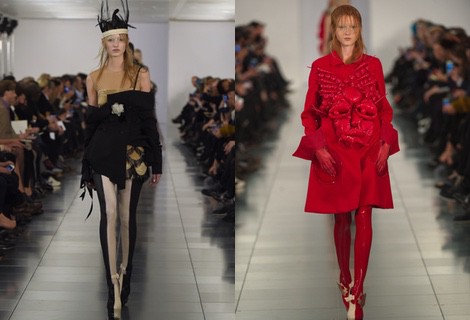 Abrigo rojo en el desfile de Alta Costura, de John Galliano, en Londres
