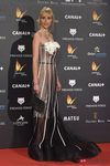 Ingrid García con un vestido de Yolancris en la alfombra roja de los Premios Feroz 2015