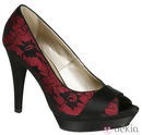 Peep toe rojos con encaje de Lorena Carreras, colección otoño/invierno 2011