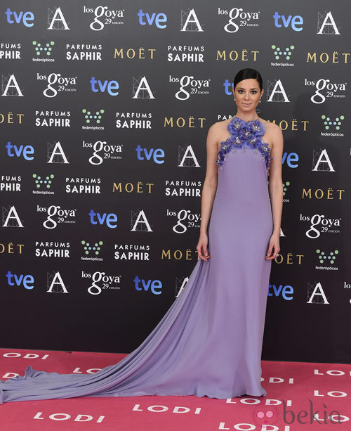 Dafne Fernández con un vestido de The 2ndSkin en la alfombra roja de los Premios Goya 2015
