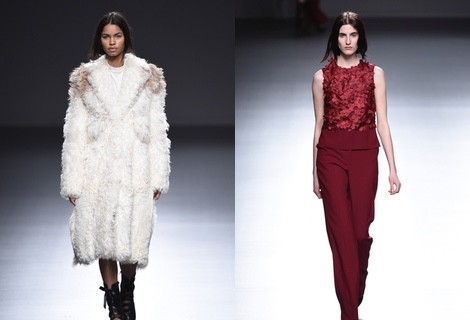 Abrigo de pelo en color blanco de la colección otoño/invierno 2015/2016 de Ángel Schlesser