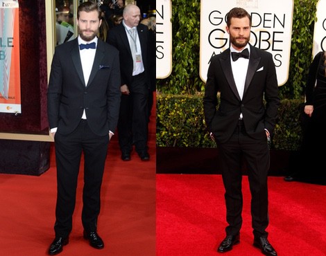 Jamie Dornan con esmoquin y pajarita azul